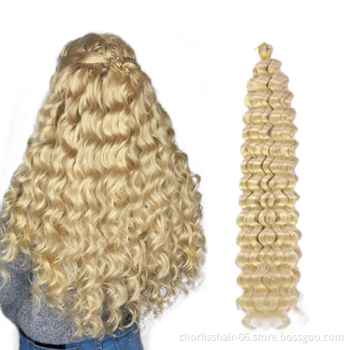 Wholesale 22/28/30 Inches Ocean Wave Fashion Crochet Braids Hair Bulks Goddess Deep Wave Synthetic Braiding Hair Extensions